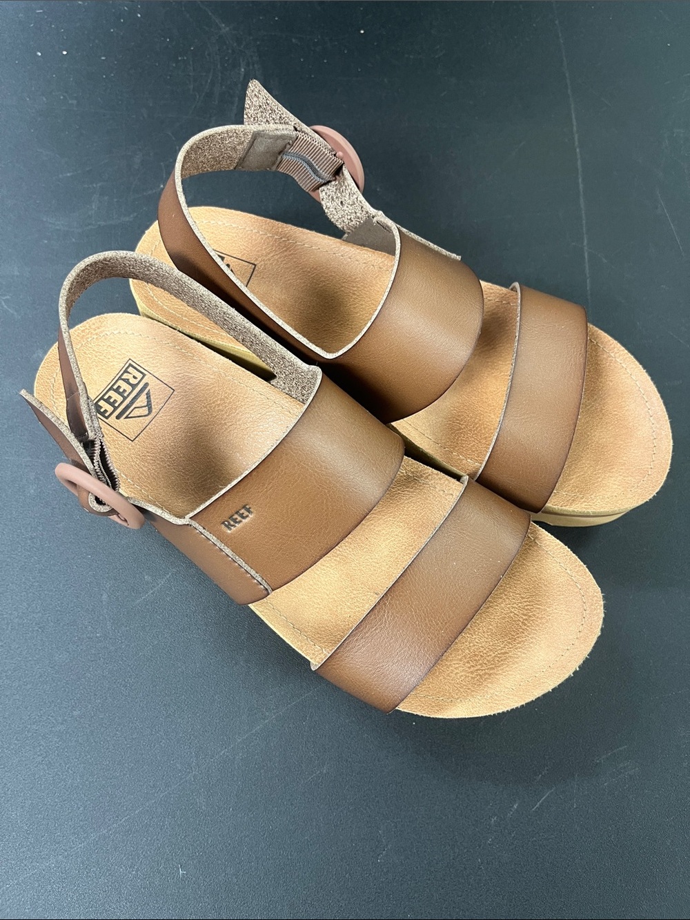Reef Vista Hi Buckle Women's Platform Sandals Espresso Synthetic